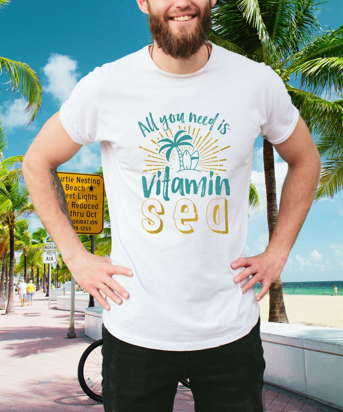 All You Need is Vitamin Sed Unisex Crewneck T-shirt, Summer Collection - Happiness A Click Away