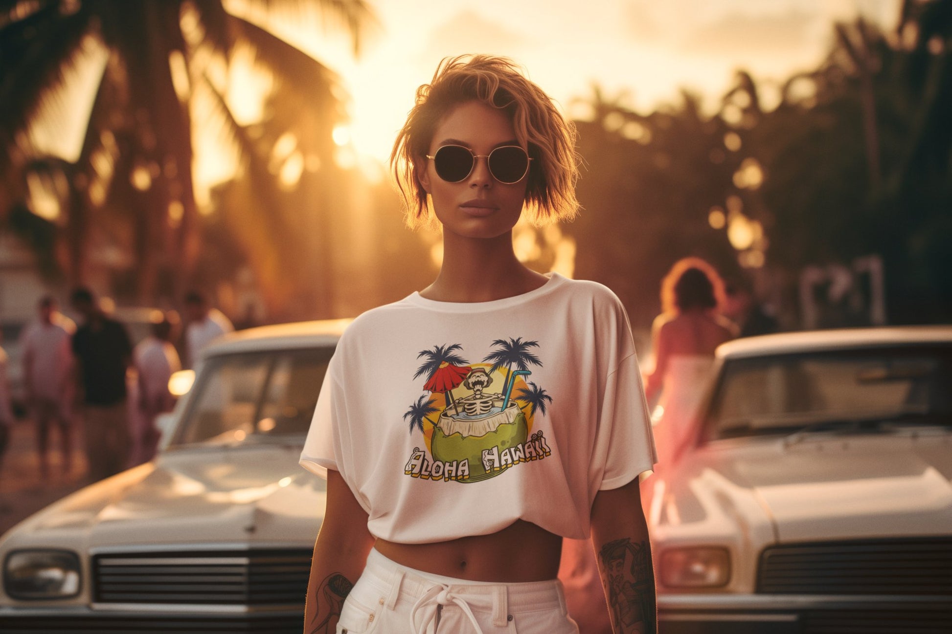 Aloha Hawaii Unisex Crewneck T - shirt, Summer Collection - Happiness A Click Away