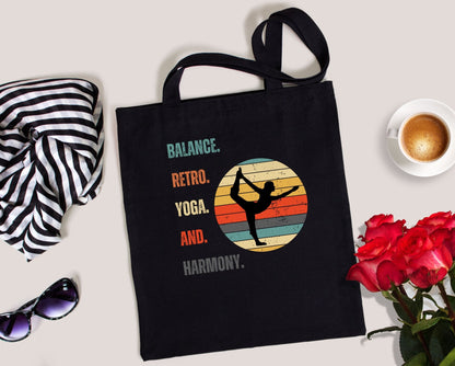 Balance, Retro, Yoga, Harmony - Classic Tote Bag - Happiness A Click Away