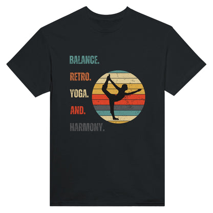 Balance, Retro, Yoga, Harmony Heavyweight Unisex Crewneck T-shirt - Happiness A Click Away