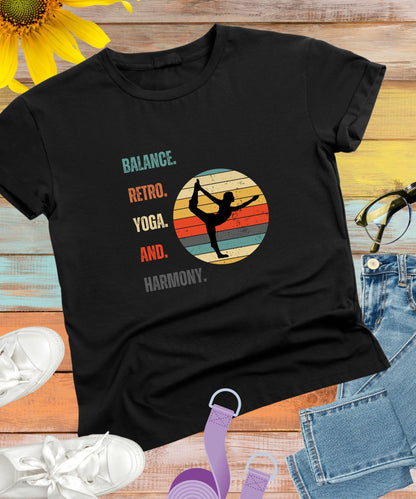 Balance, Retro, Yoga, Harmony Heavyweight Unisex Crewneck T-shirt - Happiness A Click Away