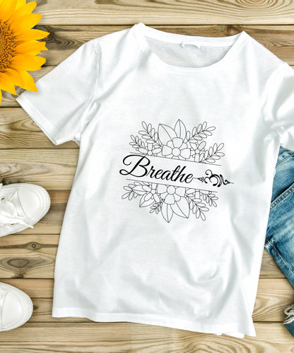 Breathe - Heavyweight Unisex Crewneck T-shirt - Happiness A Click Away