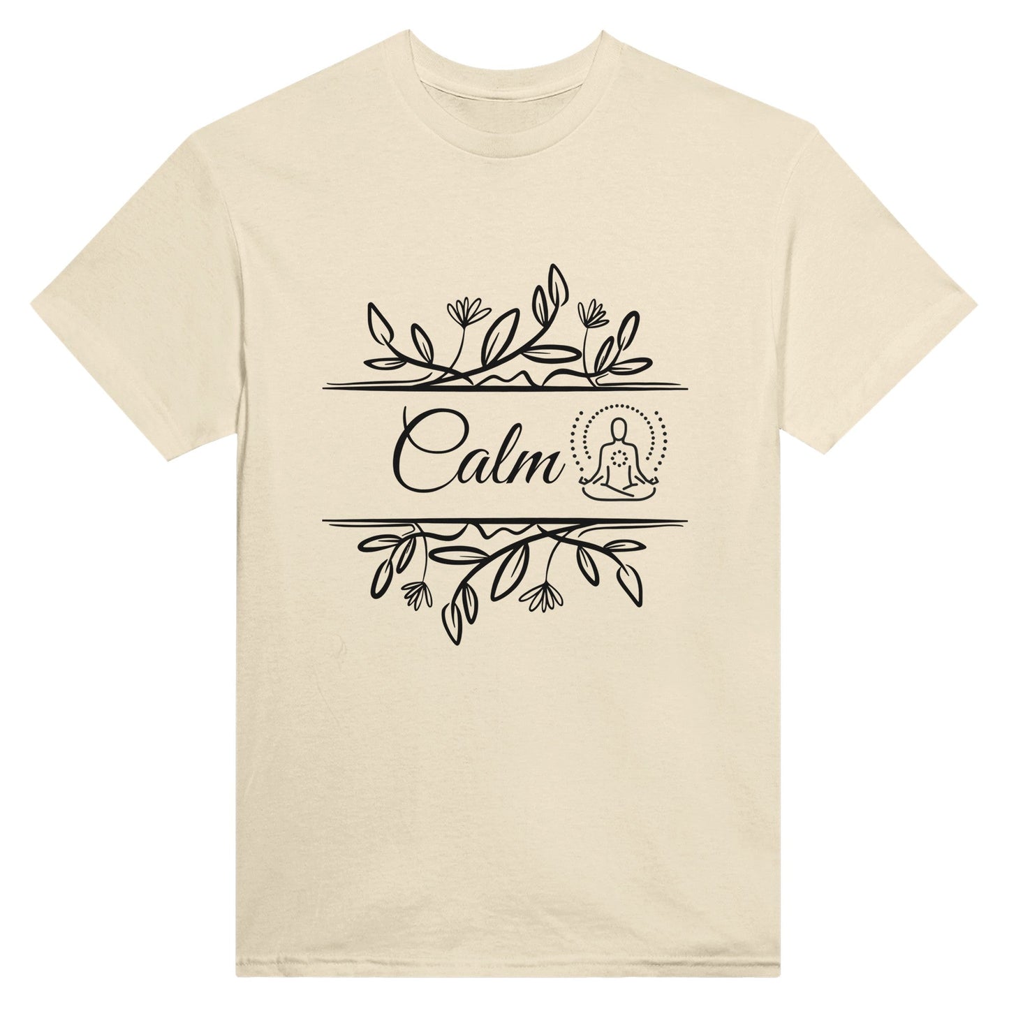 Calm - Heavyweight Unisex Crewneck T-shirt - Happiness A Click Away