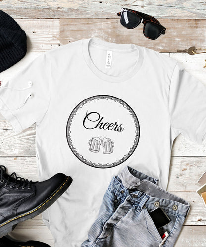 Cheers - Heavyweight Unisex Crewneck T-shirt - Happiness A Click Away