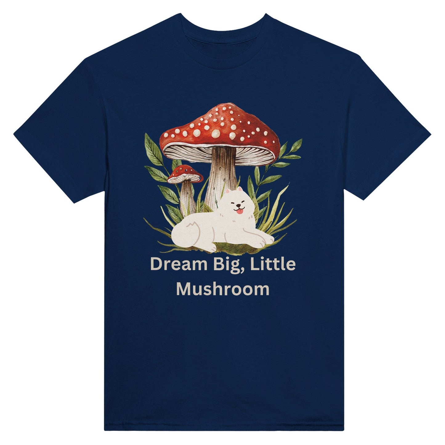 Dream Big, Little Mushroom - Heavyweight Unisex Crewneck T-shirt - Happiness A Click Away