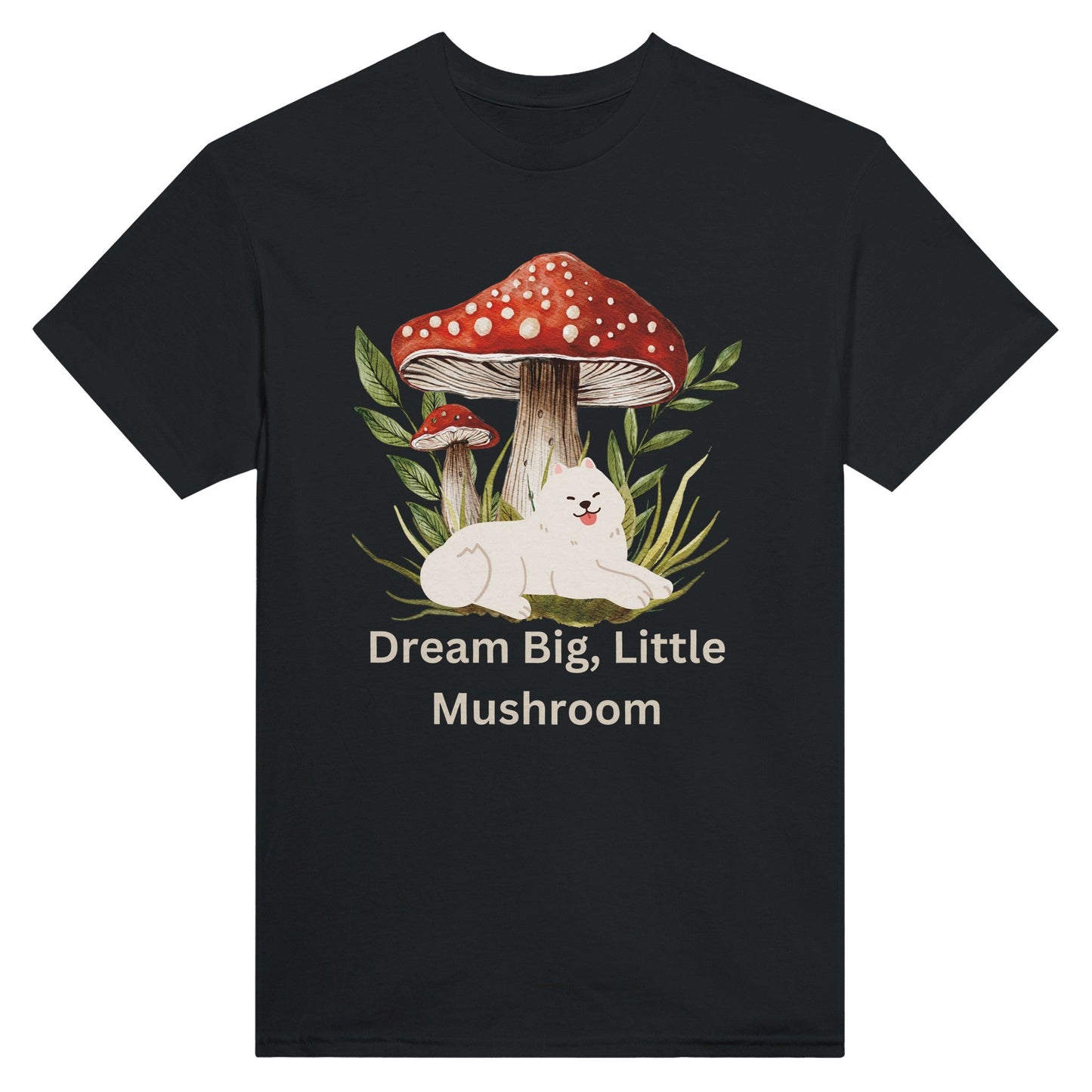 Dream Big, Little Mushroom - Heavyweight Unisex Crewneck T-shirt - Happiness A Click Away