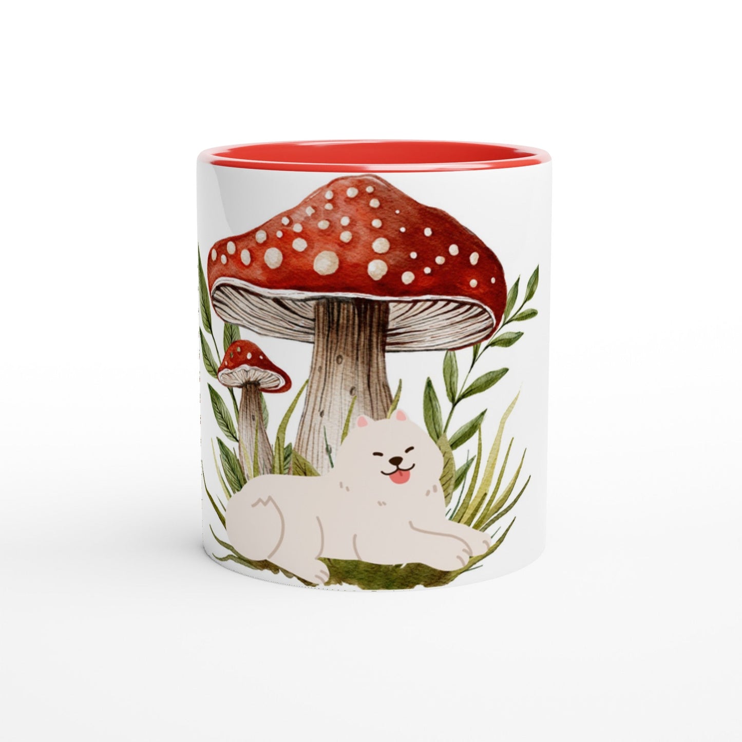 Dream Big, Little Mushroom - White 11oz Ceramic Mug with Color Inside - Happiness A Click Away