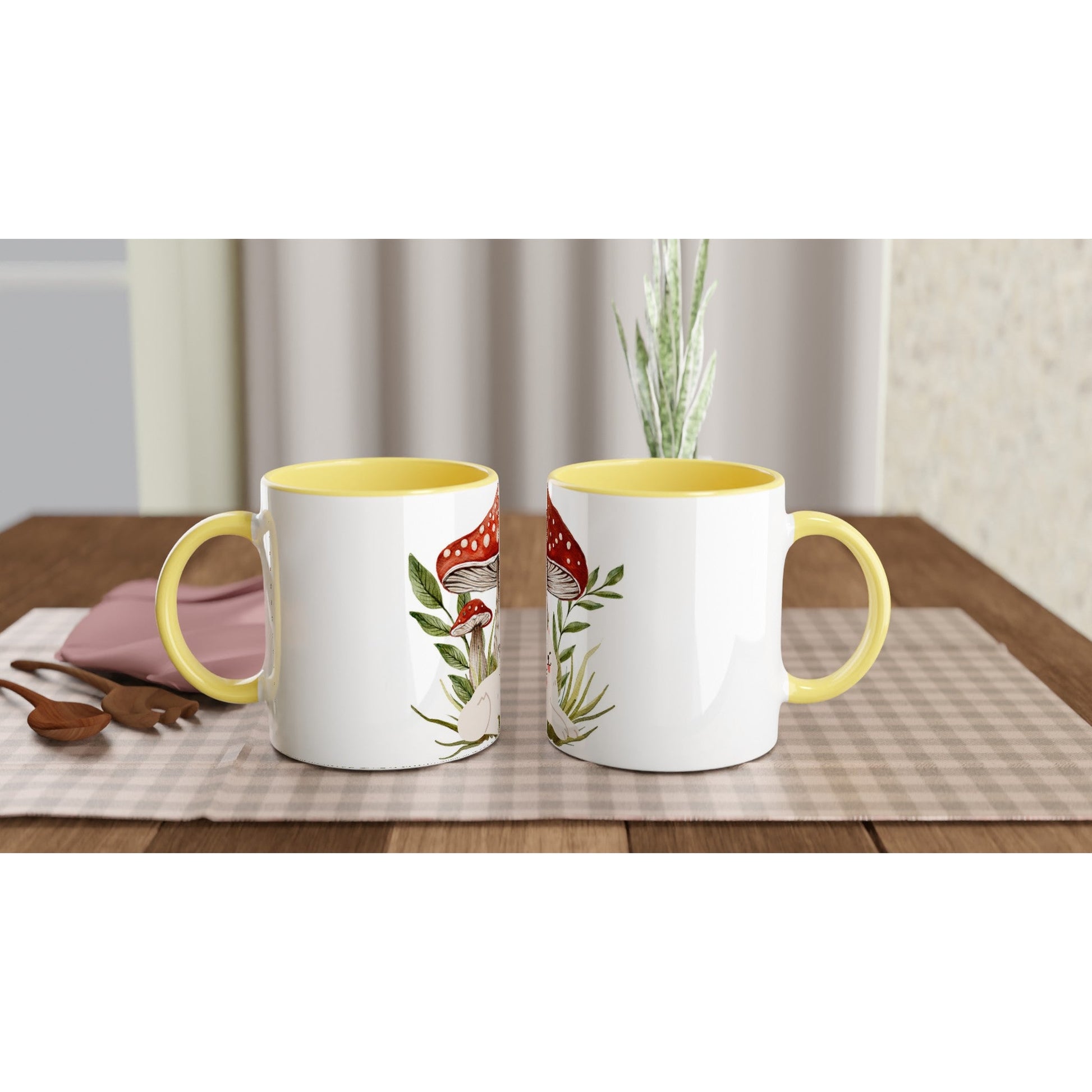 Dream Big, Little Mushroom - White 11oz Ceramic Mug with Color Inside - Happiness A Click Away