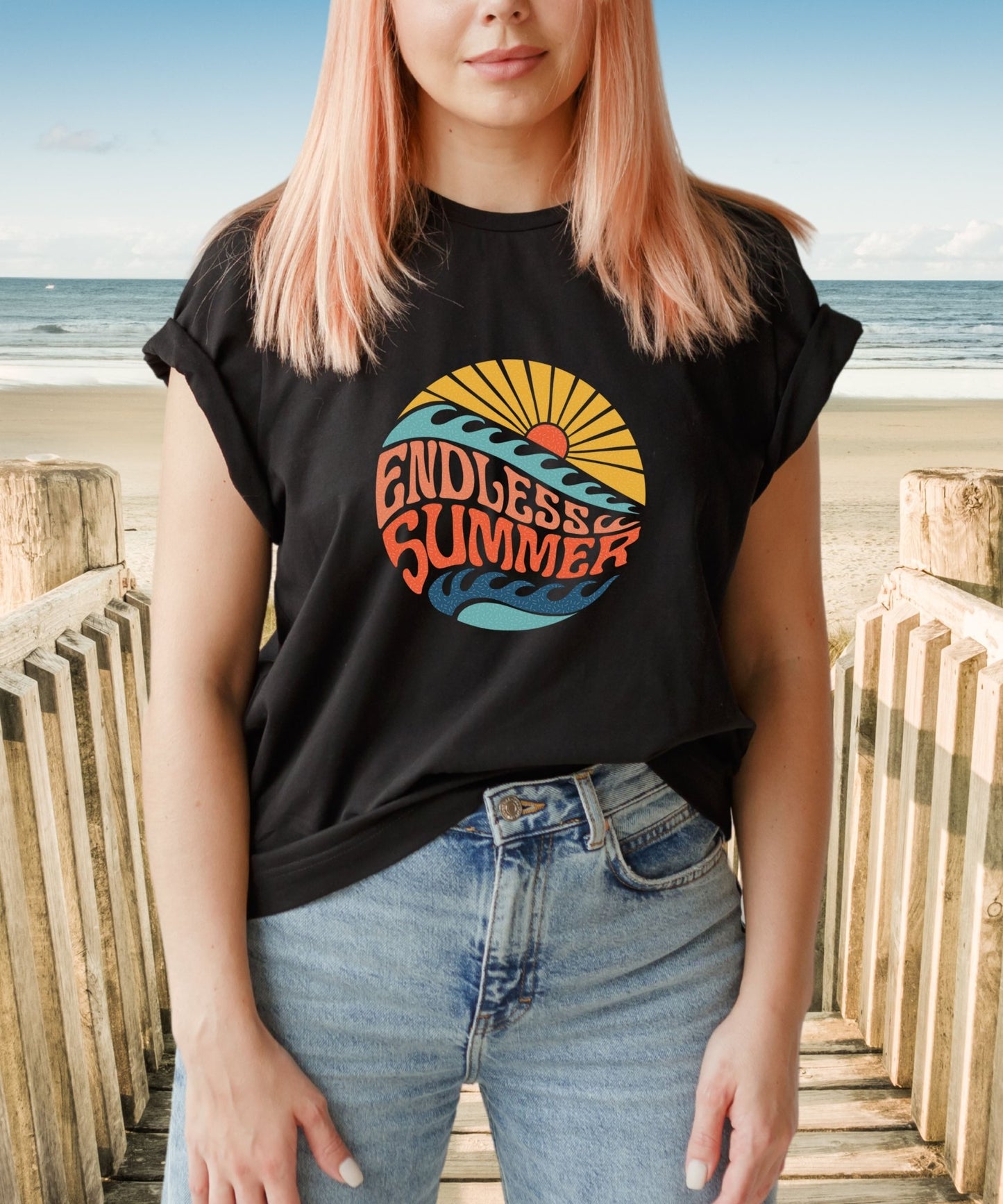 Endless Summer Unisex Crewneck T-shirt, Summer Collection - Happiness A Click Away