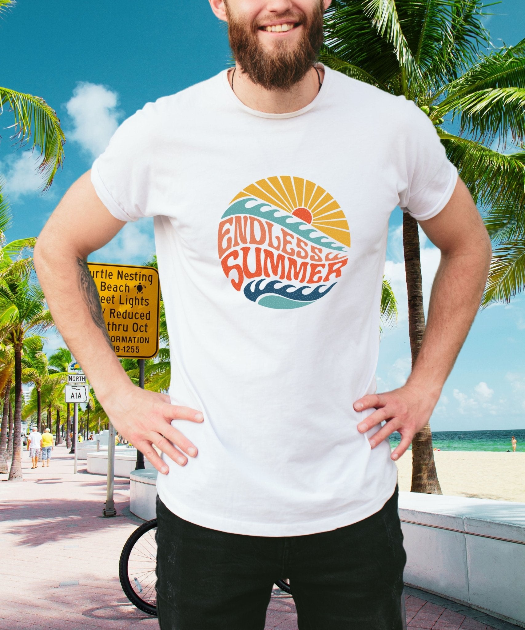 Endless Summer Unisex Crewneck T-shirt, Summer Collection - Happiness A Click Away