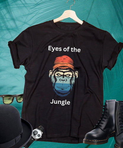 Eyes of the Jungle Unisex Crewneck tee, Expressions of the Day - Happiness A Click Away