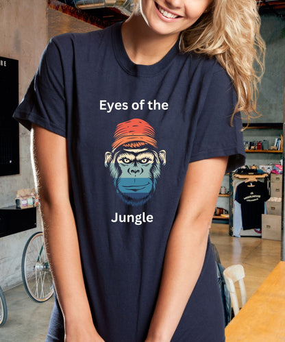 Eyes of the Jungle Unisex Crewneck tee, Expressions of the Day - Happiness A Click Away