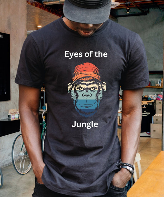 Eyes of the Jungle Unisex Crewneck tee, Expressions of the Day - Happiness A Click Away