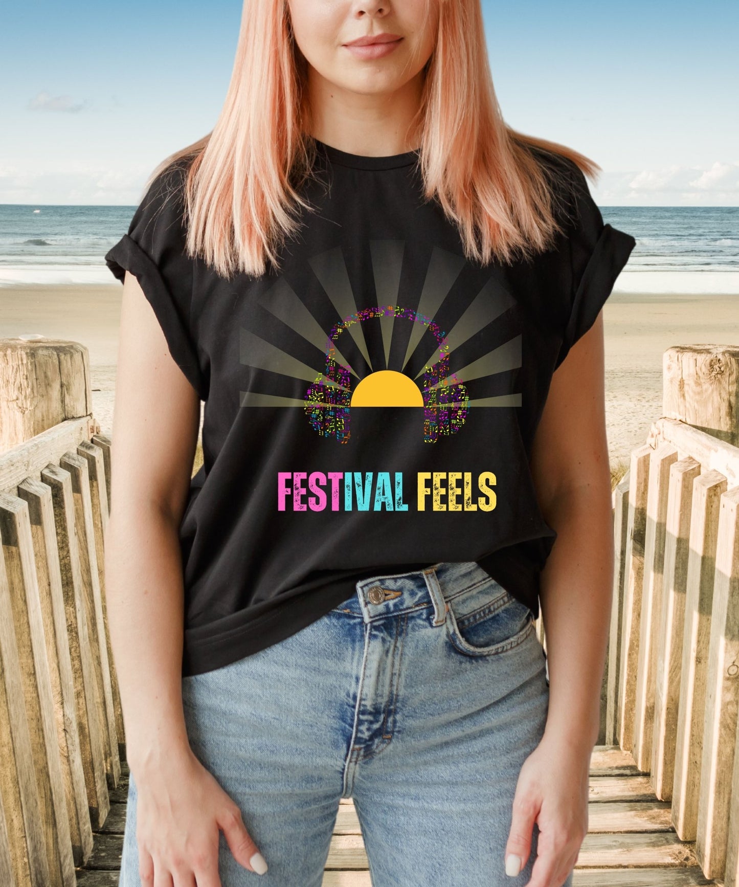 Festival Feels Unisex T-shirt for Summer Celebrations and Music Festivals - Happiness A Click Away