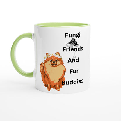 Fungi friends and fur buddies Heavyweight Unisex Crewneck T-shirt - White 11oz Ceramic Mug with Color Inside - Happiness A Click Away