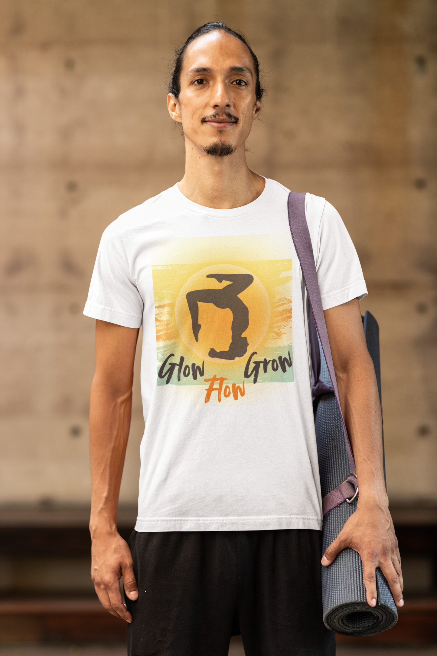 Glow Flow Grow Unisex Crewneck T-Shirt - Yoga Retro Collection