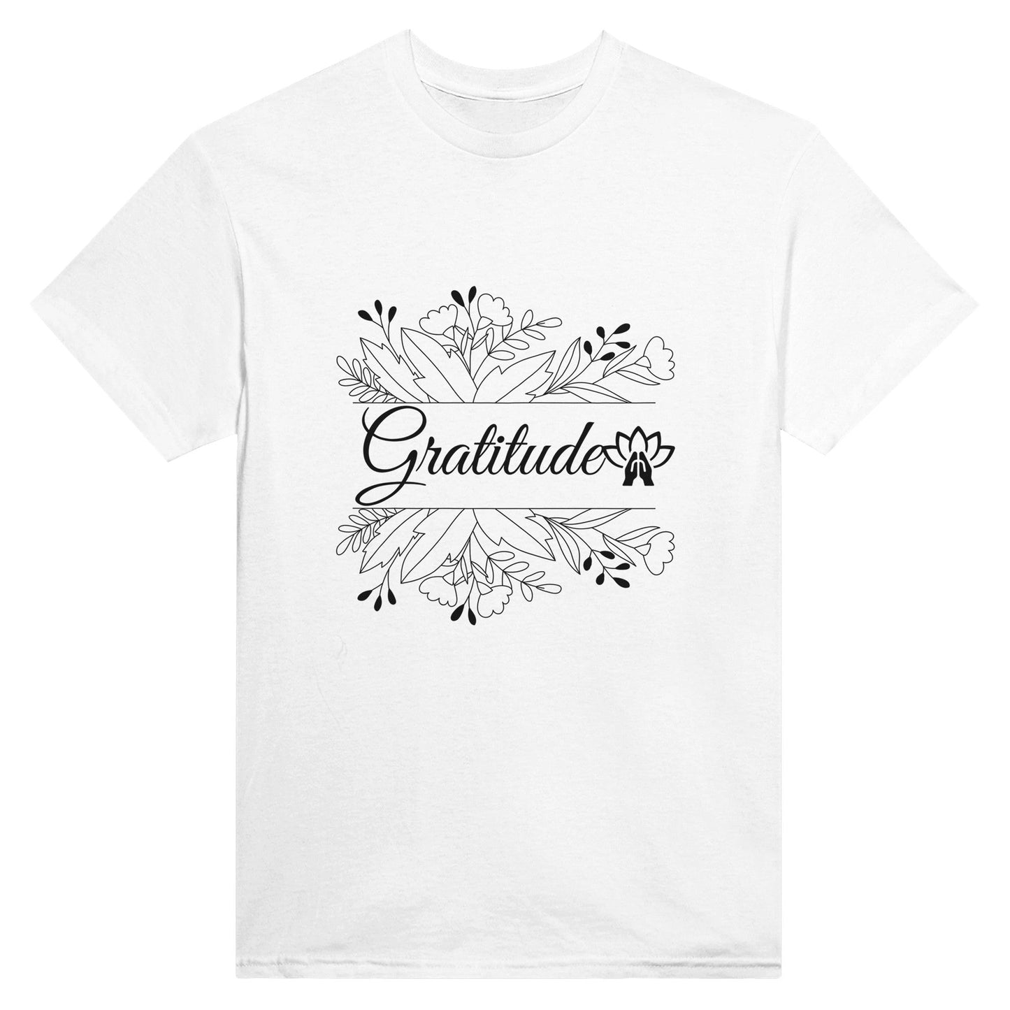 Gratitude -Heavyweight Unisex Crewneck T-shirt - Happiness A Click Away