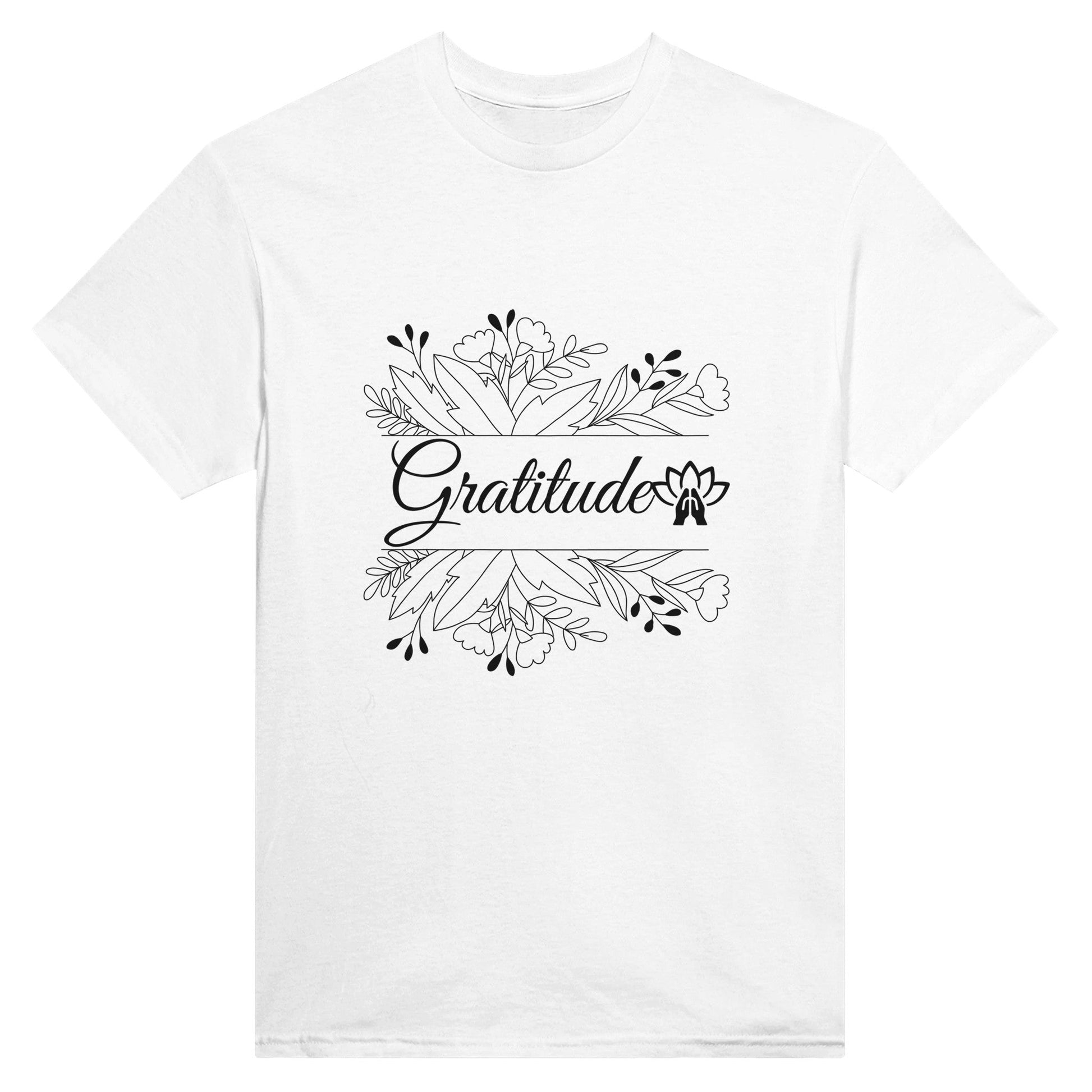 Gratitude -Heavyweight Unisex Crewneck T-shirt - Happiness A Click Away