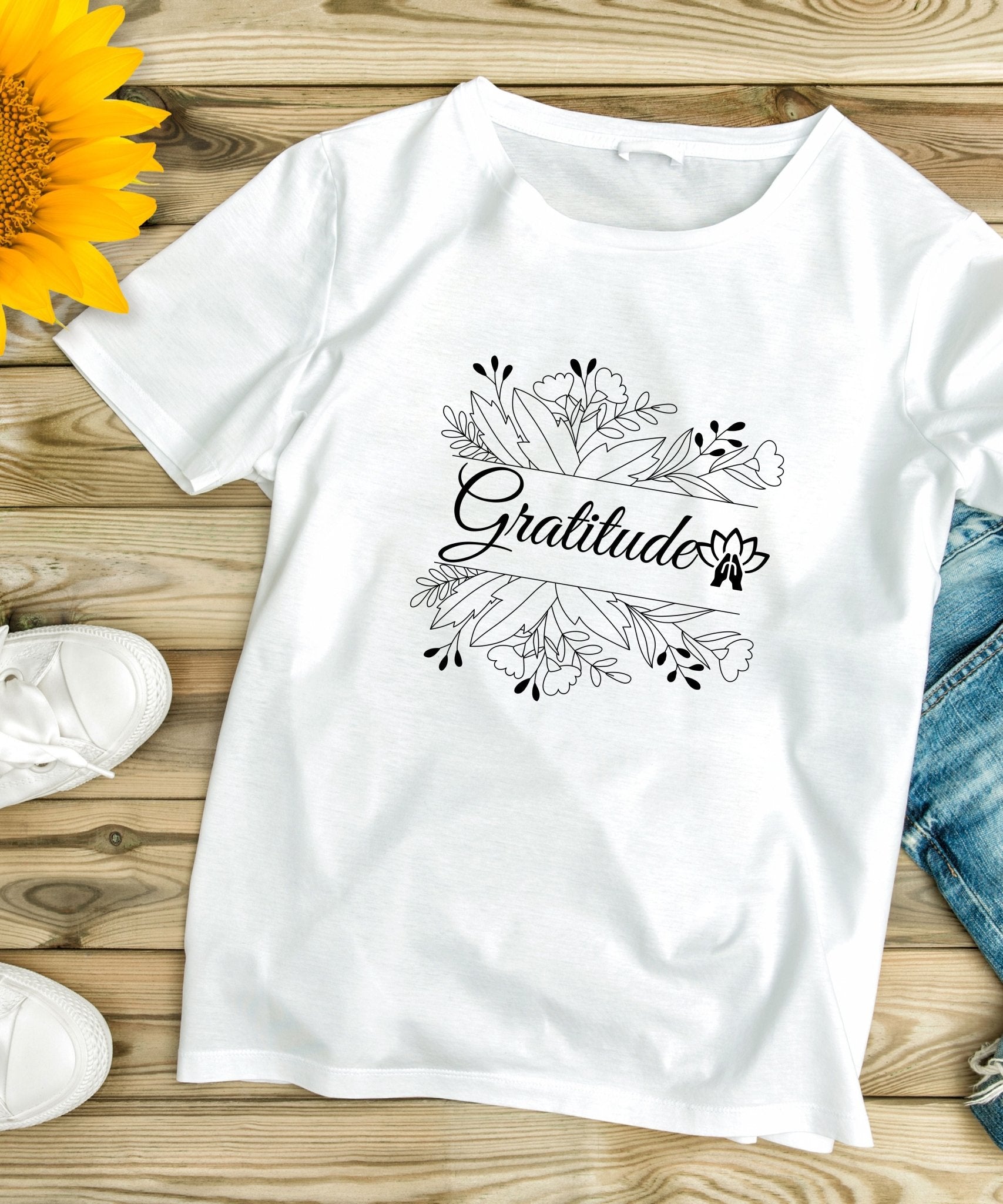 Gratitude -Heavyweight Unisex Crewneck T-shirt - Happiness A Click Away