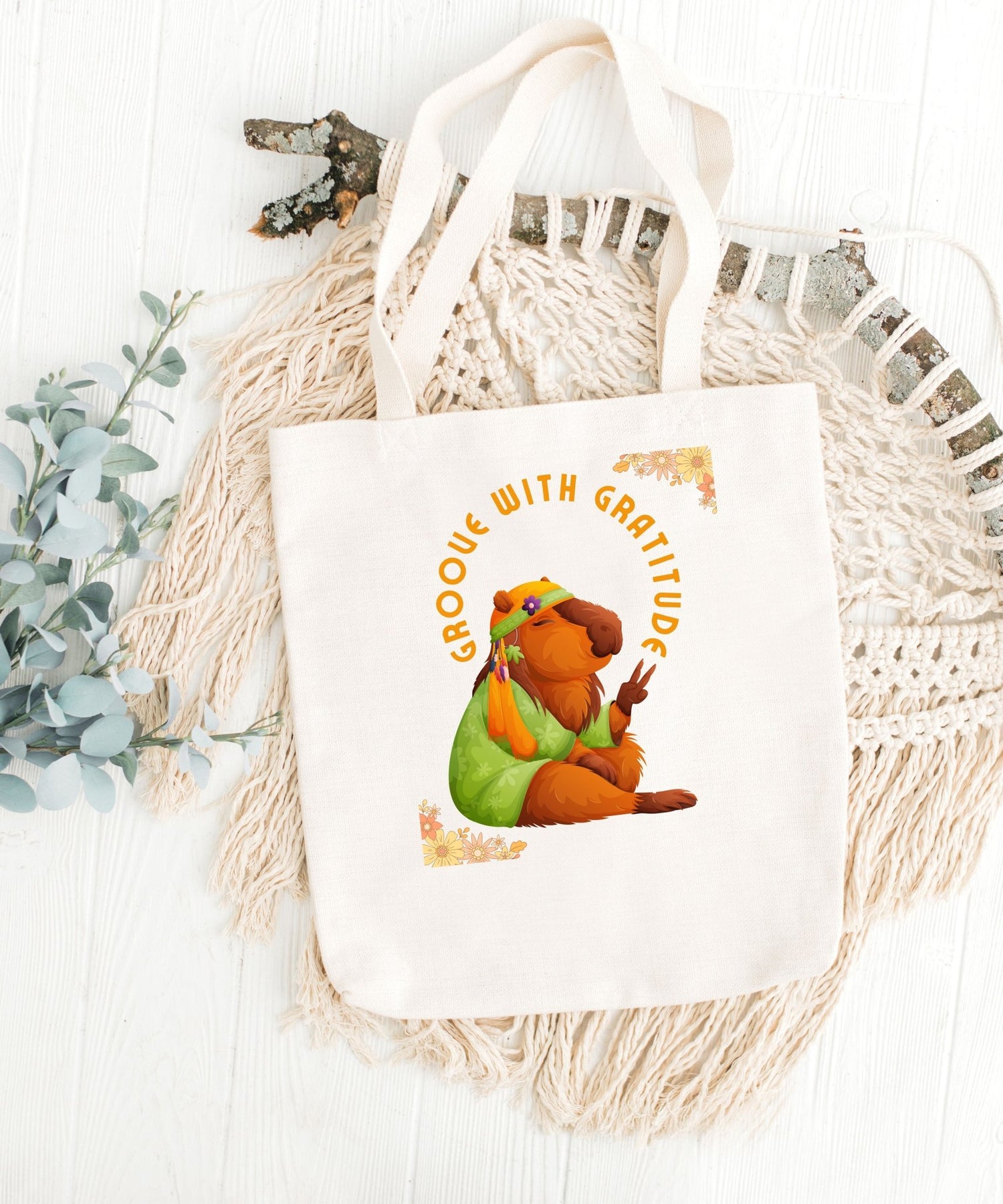 Groove with Gratitude Classic Tote Bag - Happiness A Click Away