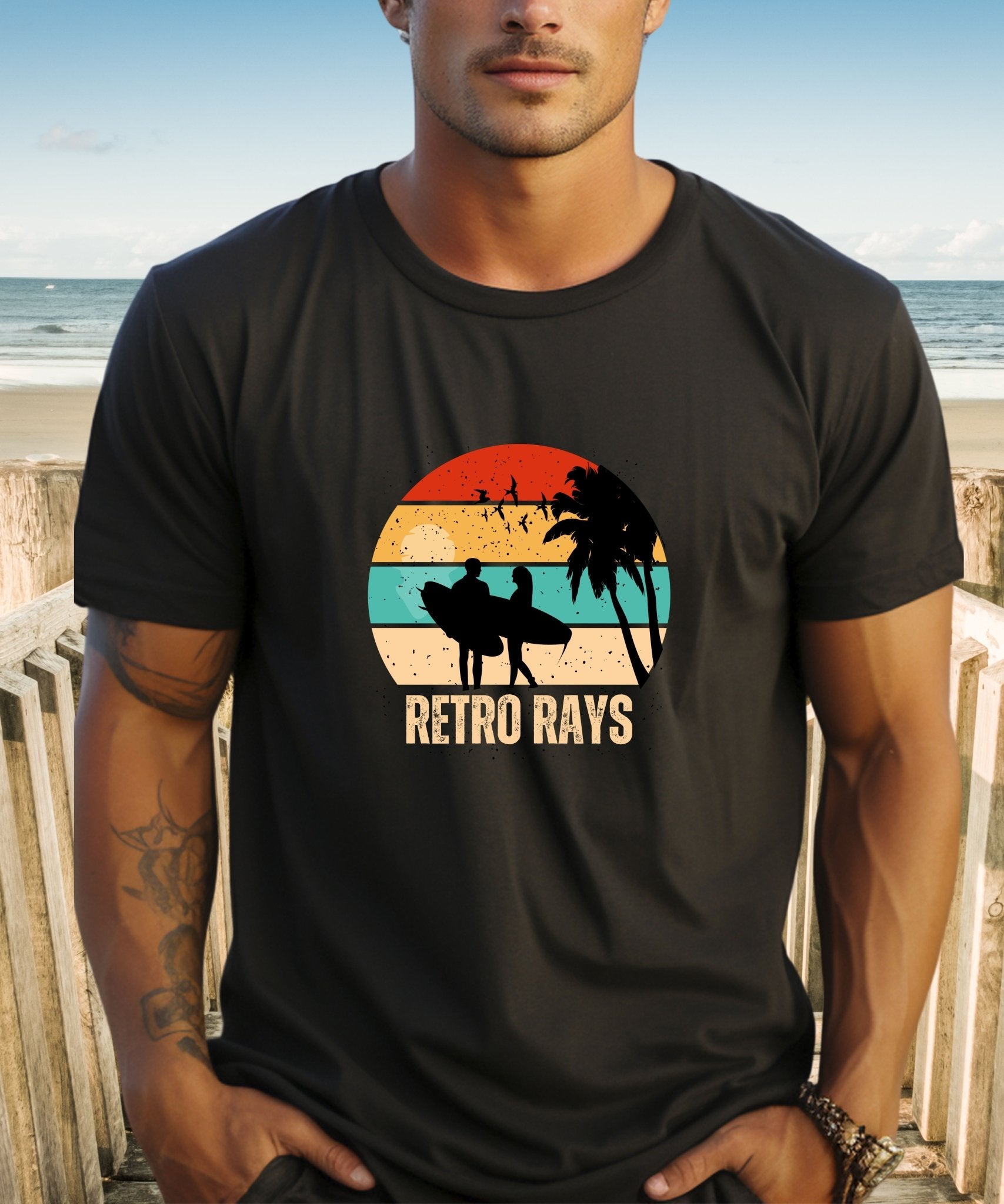 Groovy Summer Rays Top Retro Inspired Crewneck Tee, Summer Collection - Happiness A Click Away