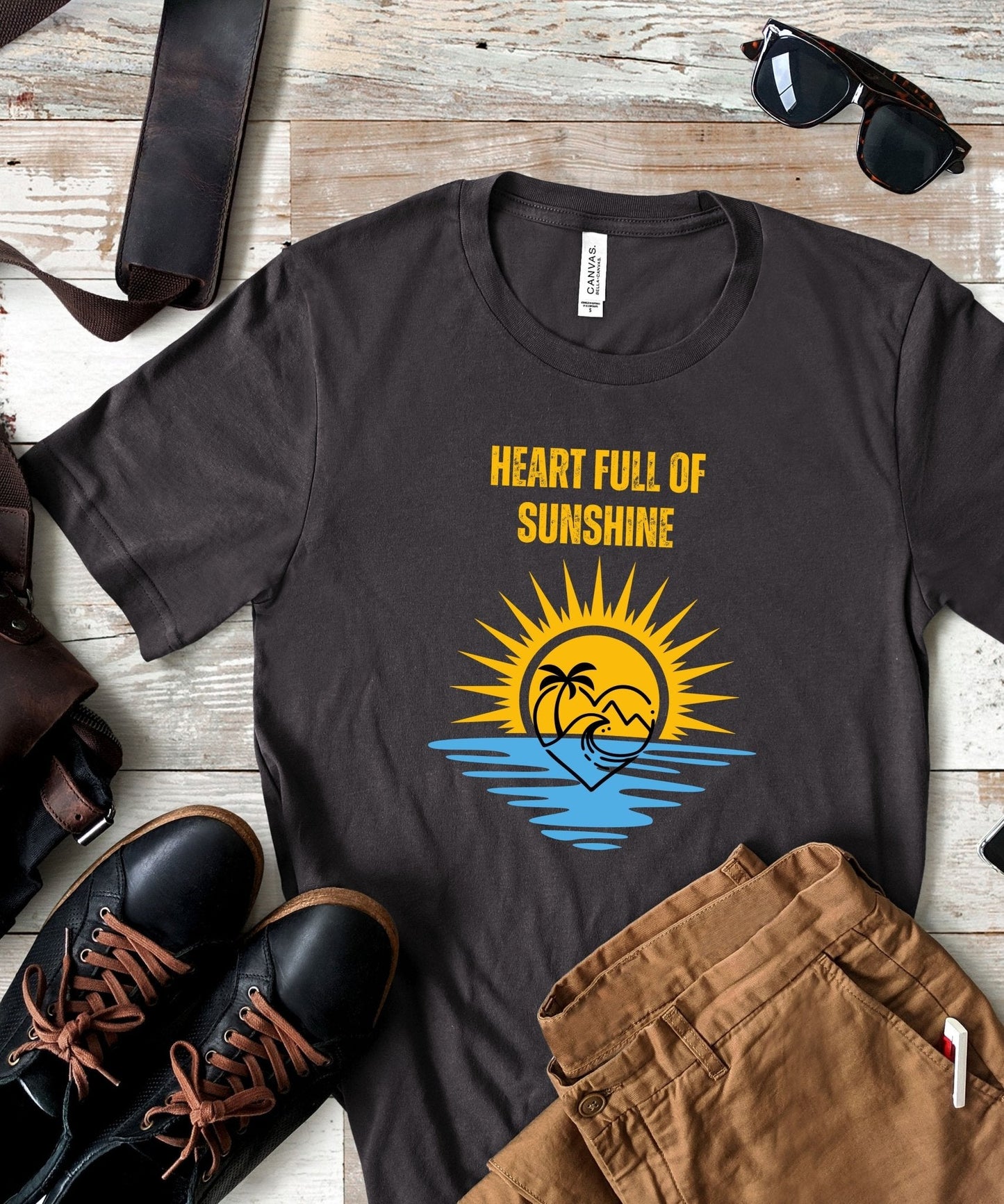 Heart Full of Sunshine Unisex Crewneck T - shirt - Spread Sunshine Everywhere, Summer Collection - Happiness A Click Away