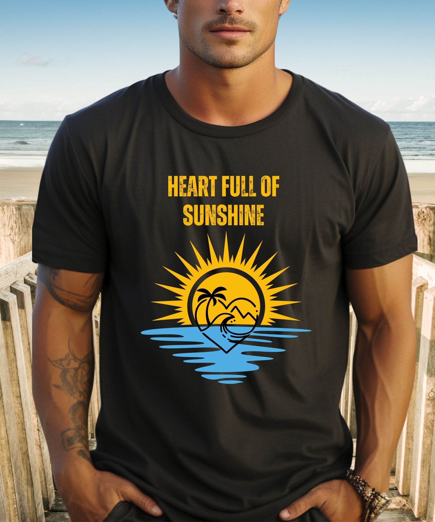 Heart Full of Sunshine Unisex Crewneck T - shirt - Spread Sunshine Everywhere, Summer Collection - Happiness A Click Away