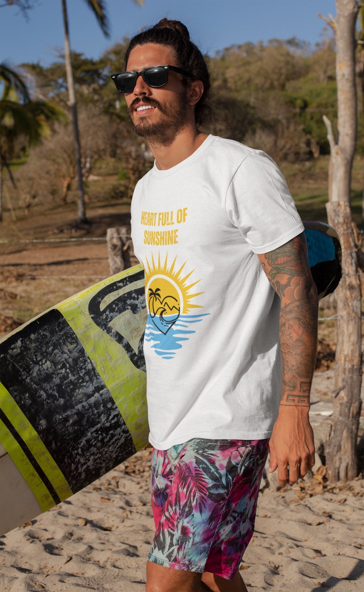 Heart Full of Sunshine Unisex Crewneck T - shirt - Spread Sunshine Everywhere, Summer Collection - Happiness A Click Away