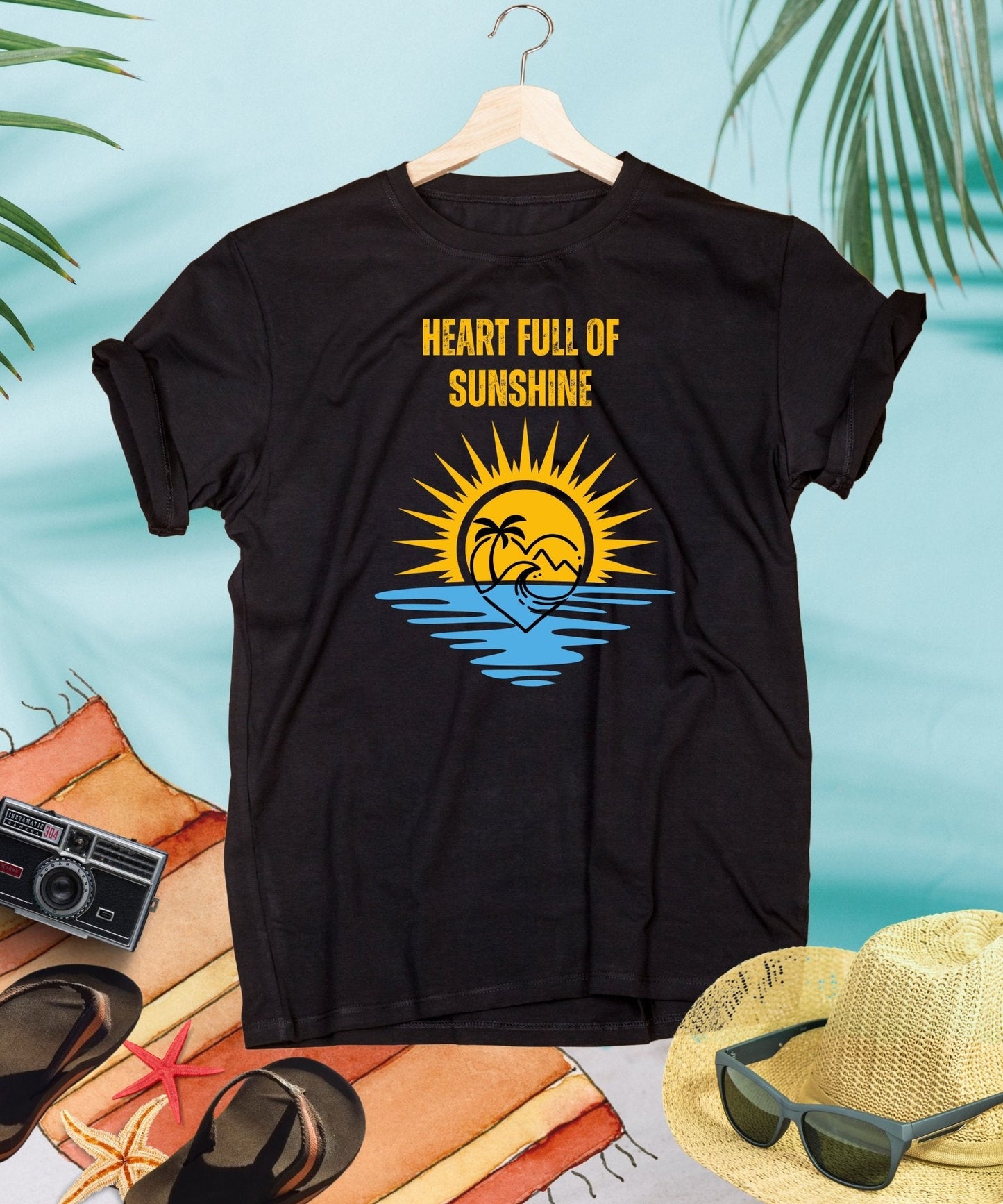 Heart Full of Sunshine Unisex Crewneck T - shirt - Spread Sunshine Everywhere, Summer Collection - Happiness A Click Away