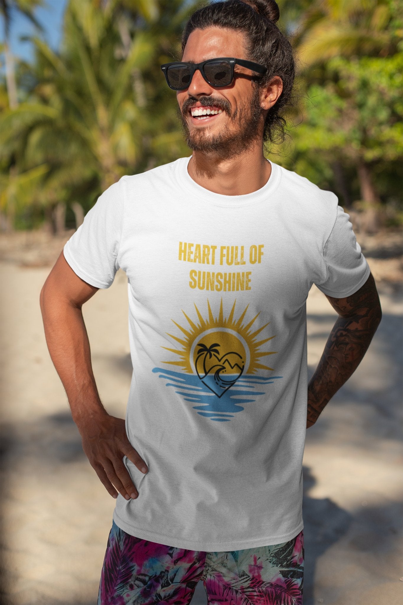 Heart Full of Sunshine Unisex Crewneck T - shirt - Spread Sunshine Everywhere, Summer Collection - Happiness A Click Away