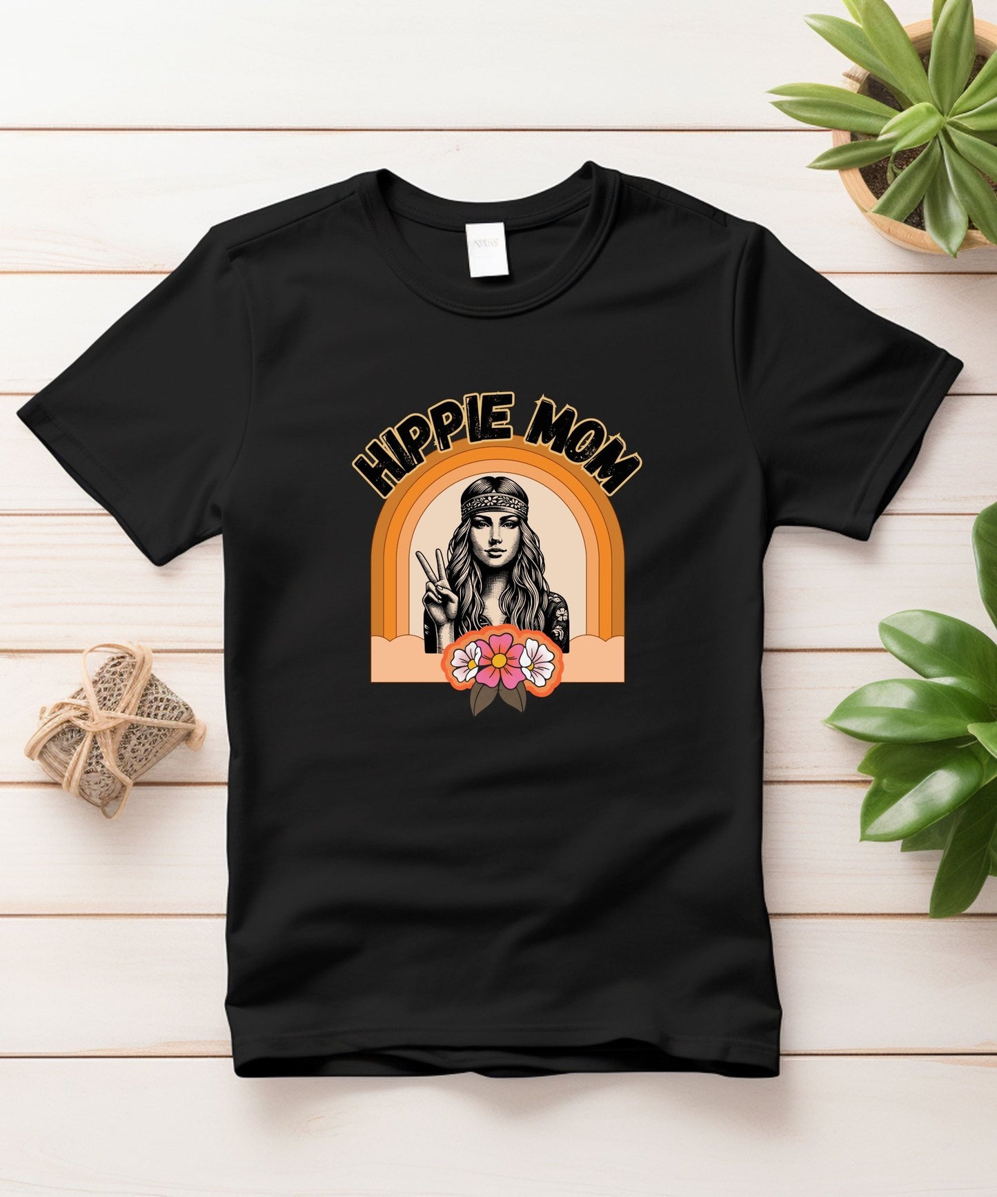 Hippie Mom Unisex Crewneck T-shirt - Happiness A Click Away