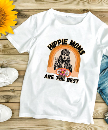 Hippie Moms Are the Best Unisex Crewneck T-shirt - Happiness A Click Away