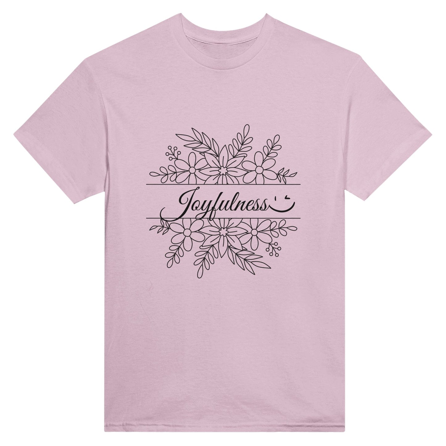 Joyfulness - Heavyweight Unisex Crewneck T-shirt - Happiness A Click Away