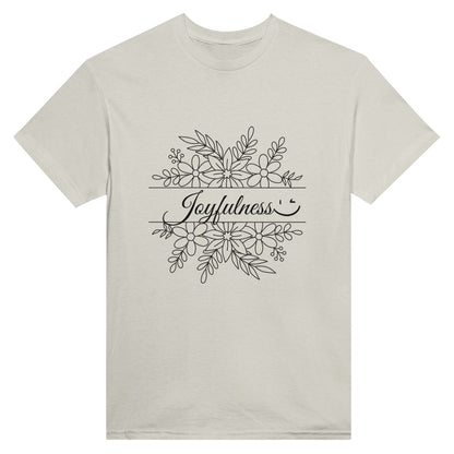 Joyfulness - Heavyweight Unisex Crewneck T-shirt - Happiness A Click Away