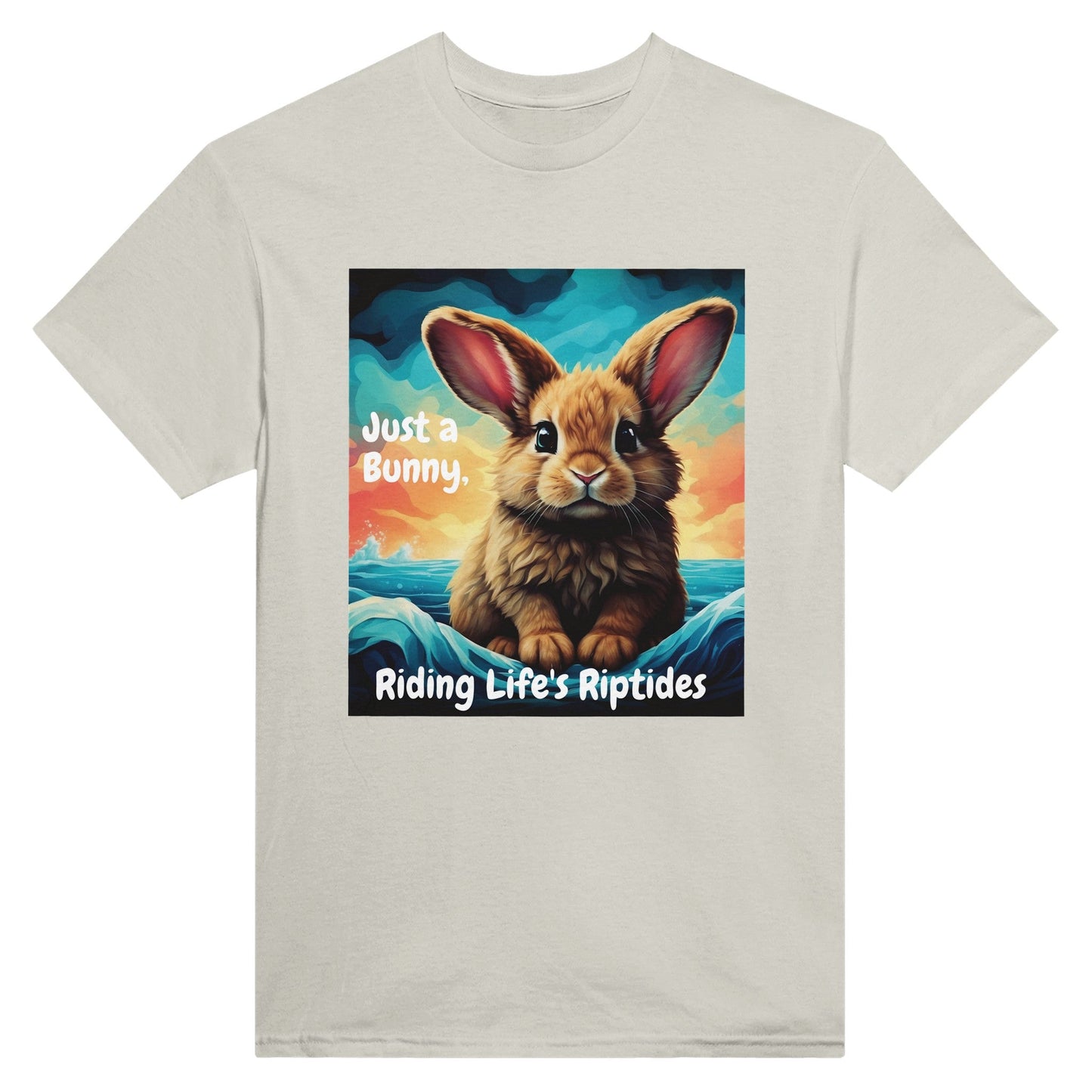 Just a bunny, riding life's riptides T-shirt - Happiness A Click Away