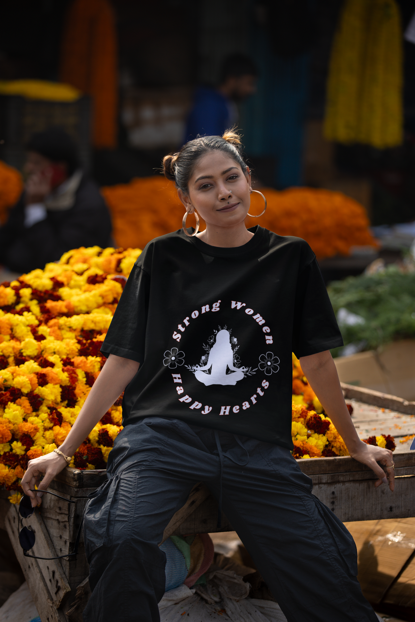 Strong Women, Happy Hearts-Unisex Crewneck T-shirt, Celebrating Women