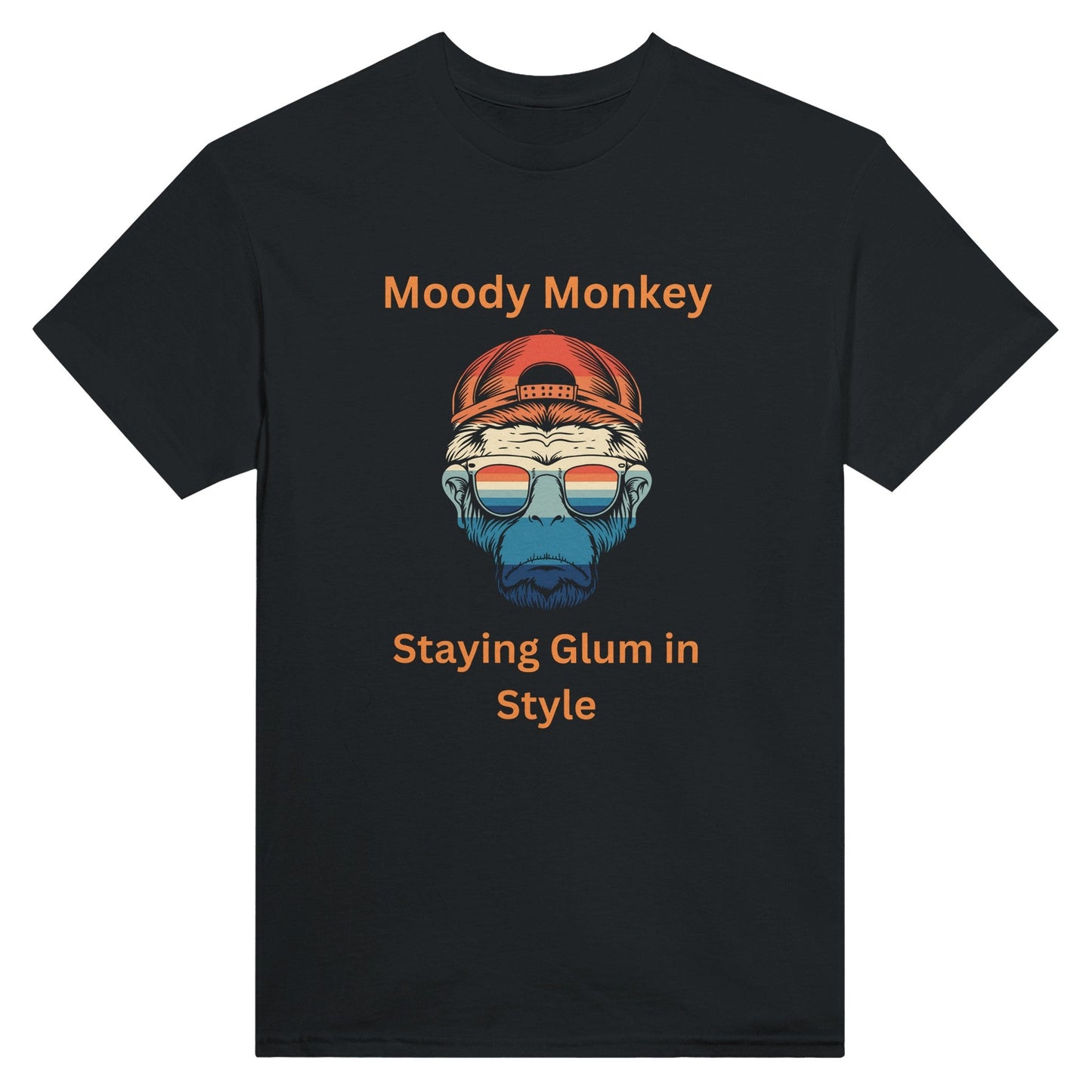 Moody Monkey: Staying Glum in Style Heavyweight Unisex Crewneck T-shirt - Happiness A Click Away