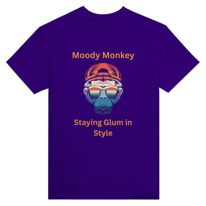 Moody Monkey: Staying Glum in Style Heavyweight Unisex Crewneck T-shirt - Happiness A Click Away