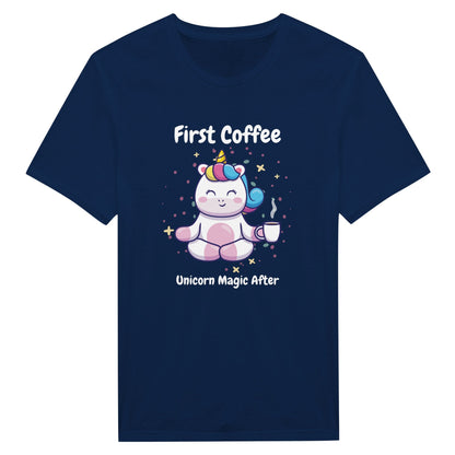 Now Coffee, Unicorn Magic After Classic Unisex Crewneck T-shirt - Happiness A Click Away