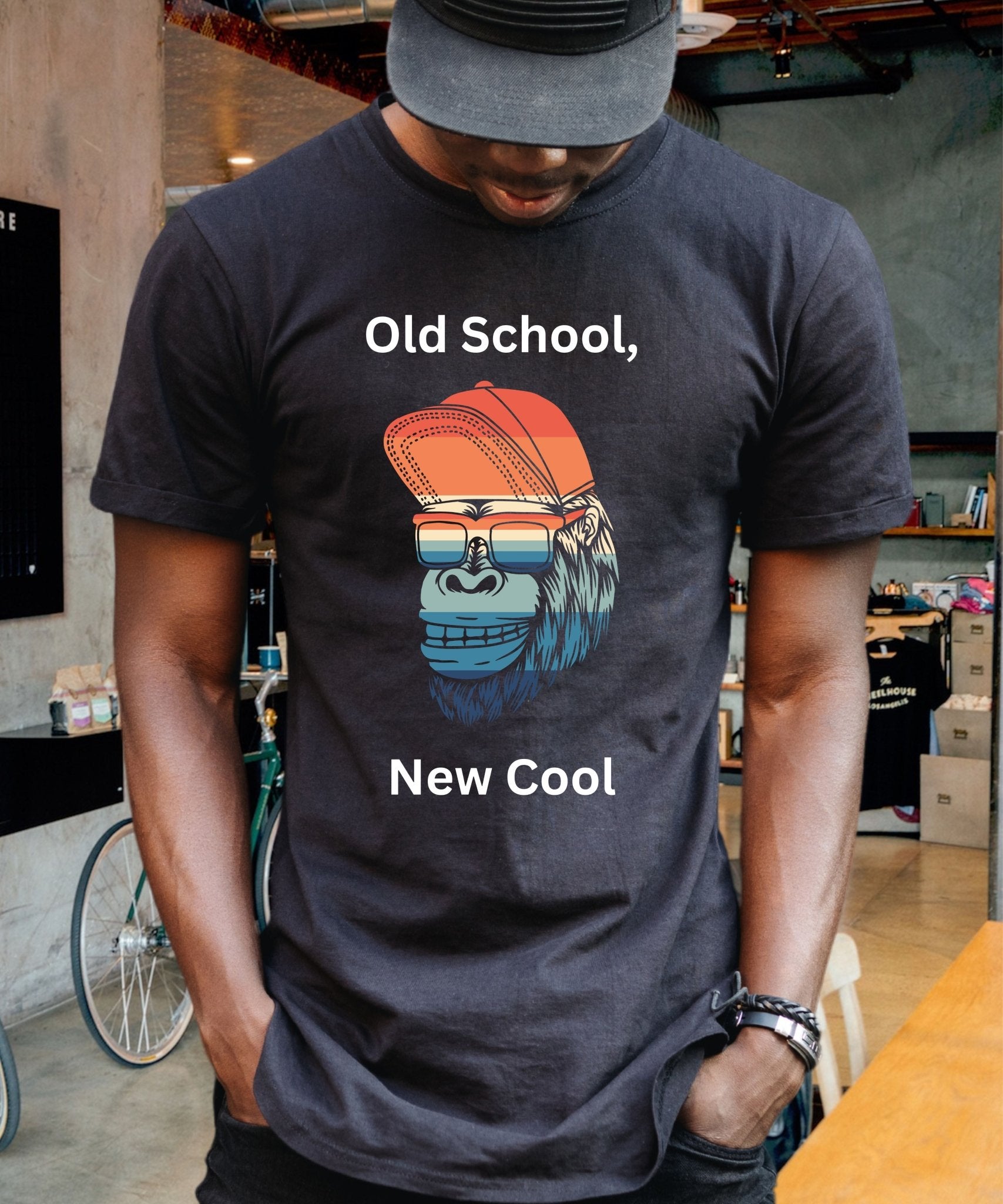 Old School, New Cool Unisex T - shirt, Expressions of the Day - Happiness A Click Away