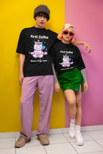 Now Coffee, Unicorn Magic After Classic Unisex Crewneck T-shirt