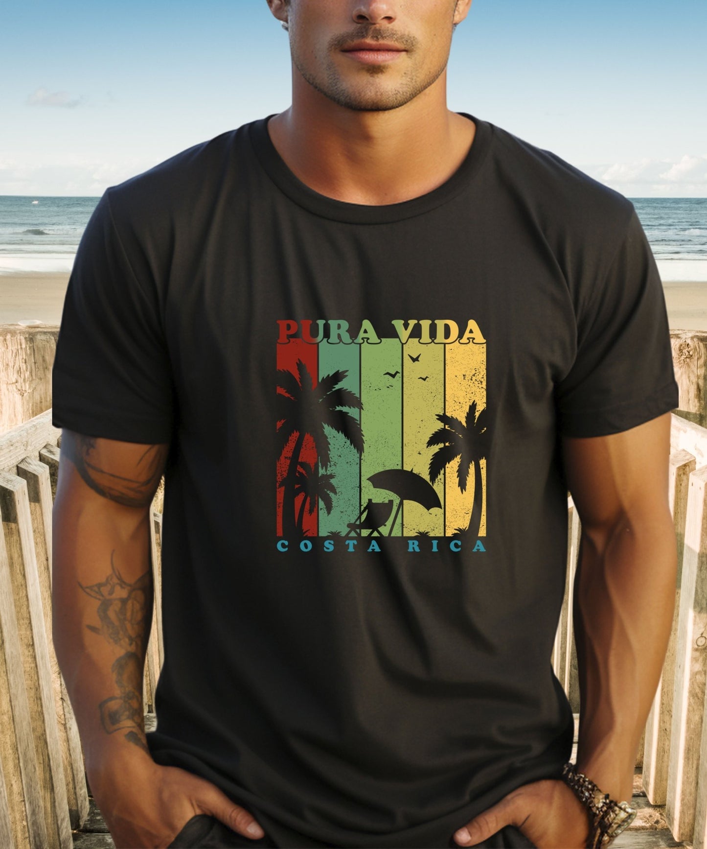 Pura Vida Costa Rica Vibes Tee - Unisex Crewneck Shirt - Happiness A Click Away