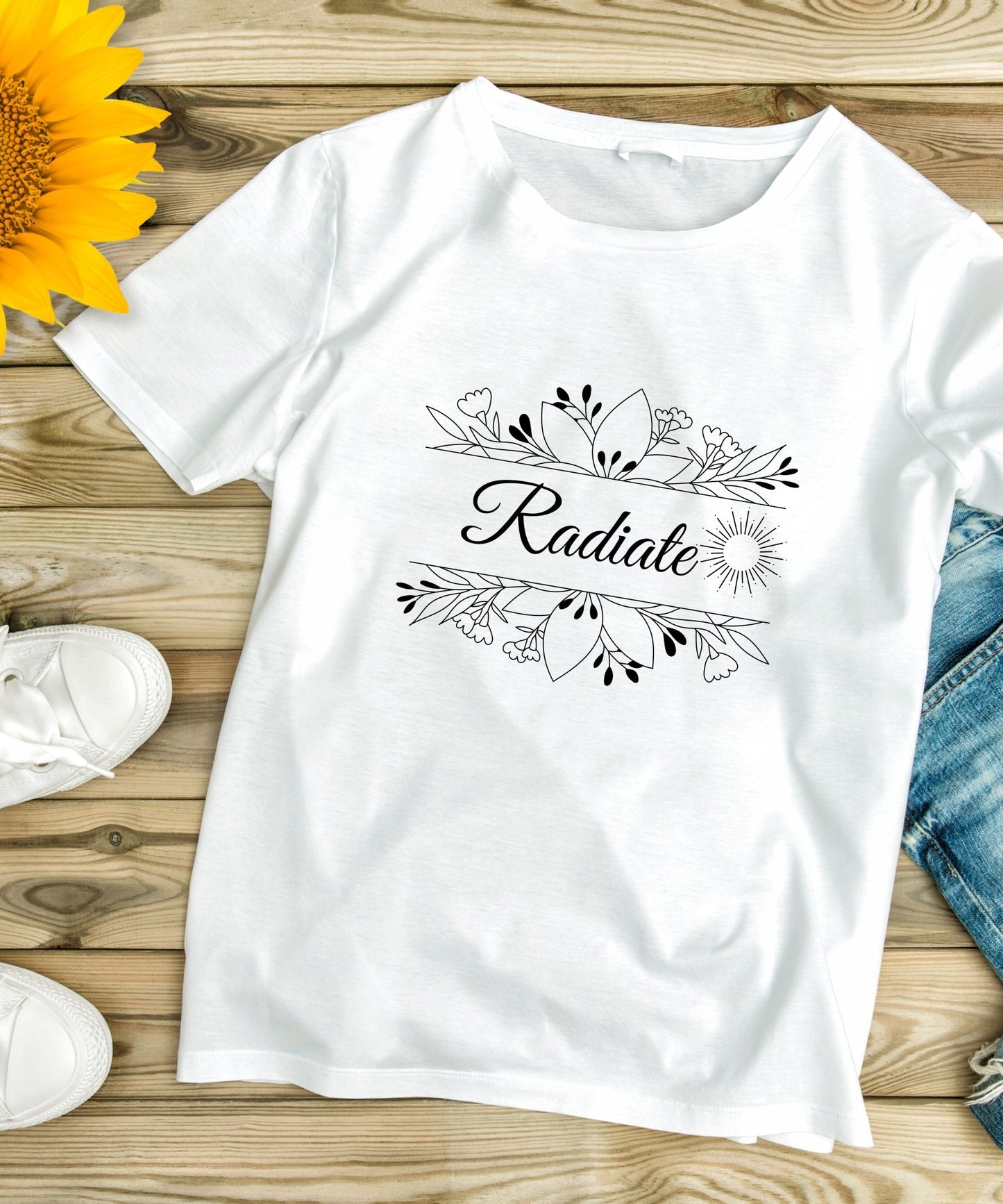 Radiate - Heavyweight Unisex Crewneck T-shirt - Happiness A Click Away