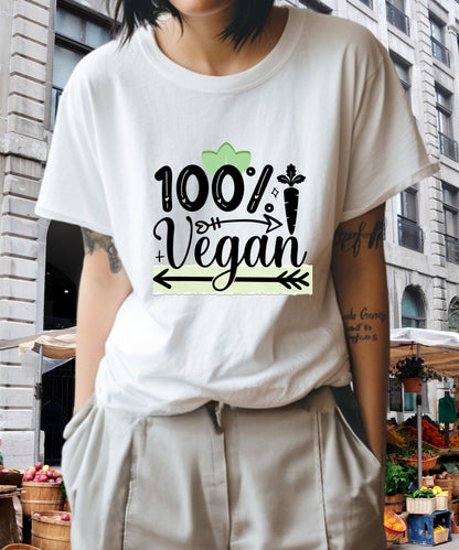 Radiate in '100% Vegan' Classic Unisex Tee, Vegan Fashion Finds - Happiness A Click Away