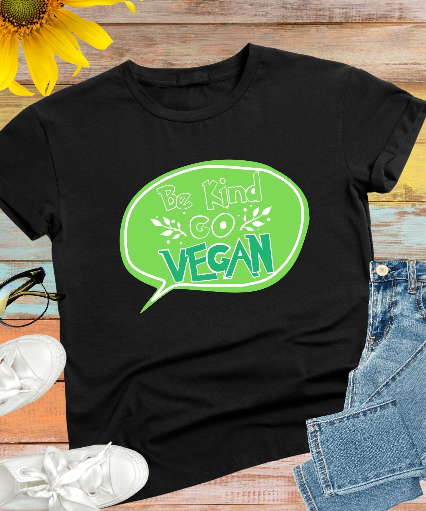 Radiate in 'Be Kind, Go Vegan' Classic Unisex Tee, Vegan Fashion Finds - Happiness A Click Away