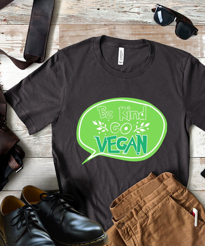 Radiate in 'Be Kind, Go Vegan' Classic Unisex Tee, Vegan Fashion Finds - Happiness A Click Away