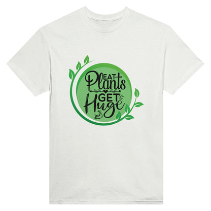 Radiate in 'Eat Plants, Get Huge' Classic Unisex Tee, Vegan Fashion Finds - Happiness A Click Away