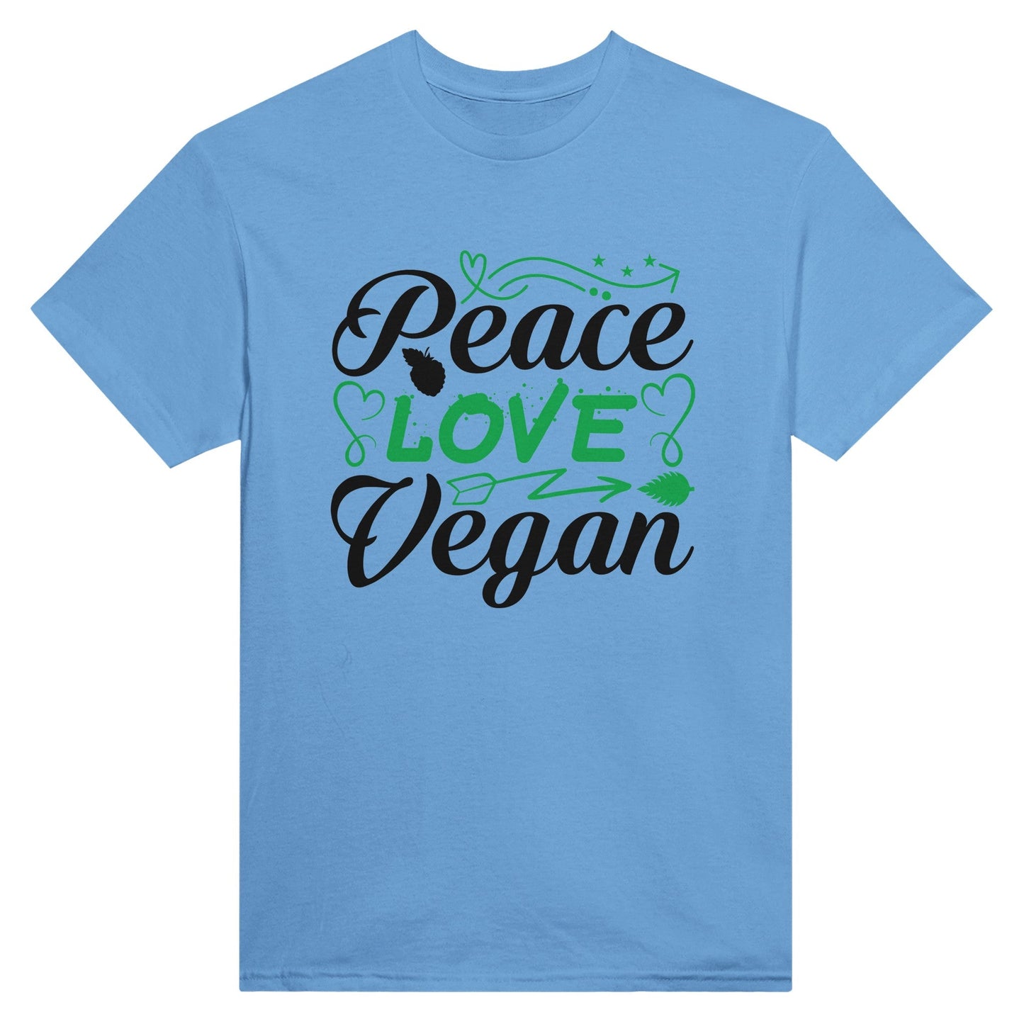 Radiate in 'Peace Love Vegan' Classic Unisex Tee, Vegan Fashion Finds - Happiness A Click Away