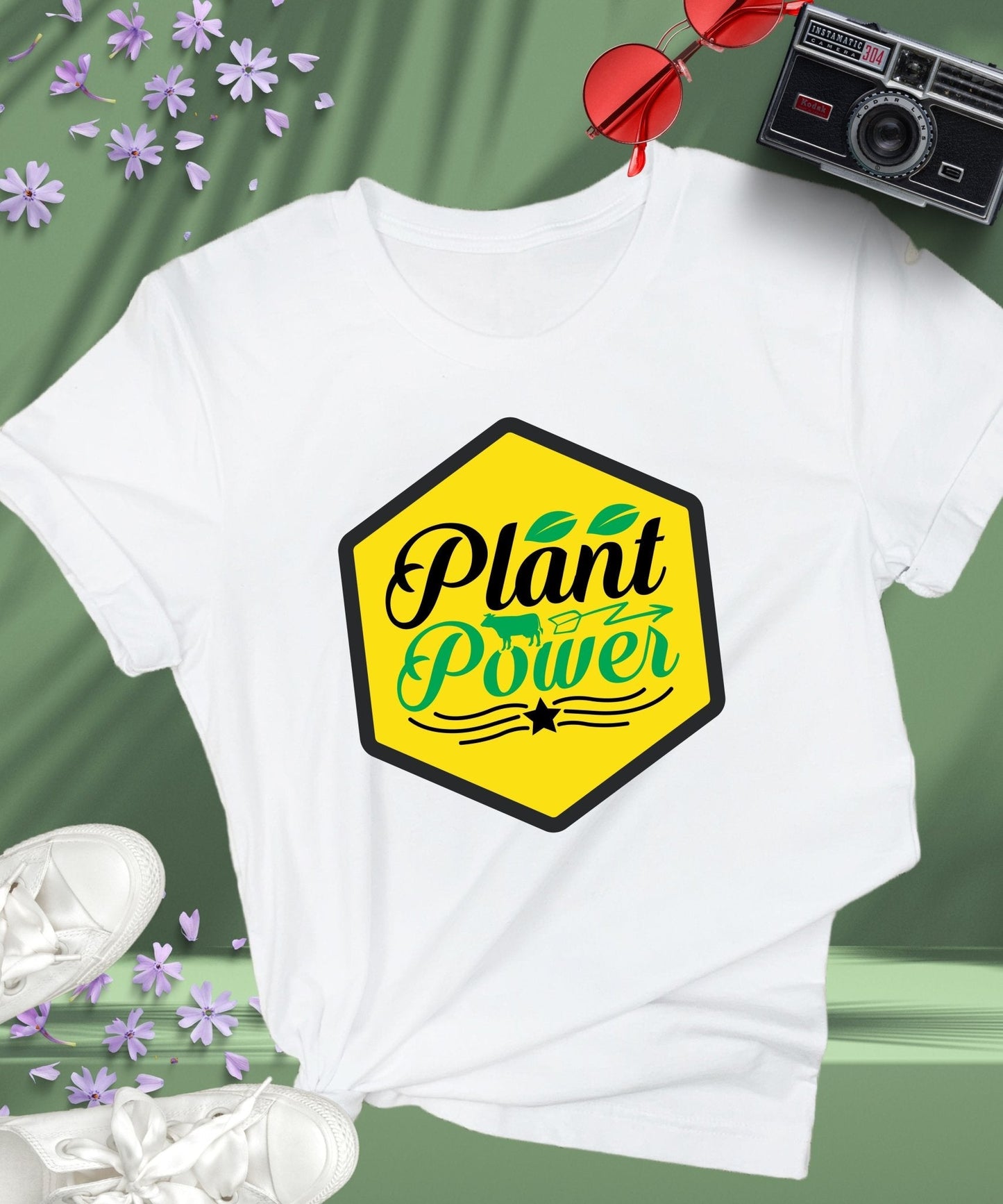 Radiate in 'Plant Power' Classic Unisex Tee, Vegan Fashion Finds - Happiness A Click Away