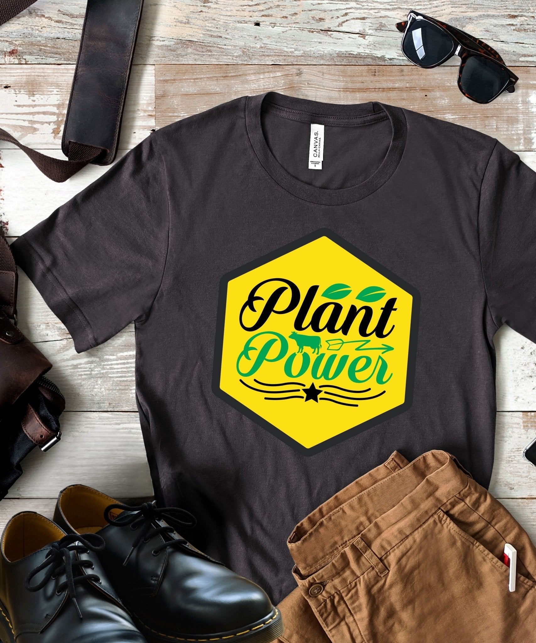 Radiate in 'Plant Power' Classic Unisex Tee, Vegan Fashion Finds - Happiness A Click Away